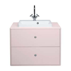 Růžová závěsná skříňka s umyvadlem bez baterie 80x62 cm Color Bath – Tom Tailor obraz