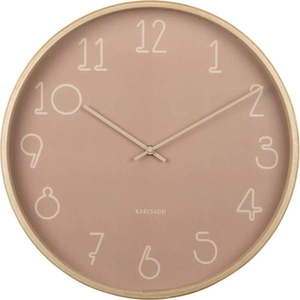 Růžové nástěnné hodiny Karlsson Sencillo, ø 40 cm obraz