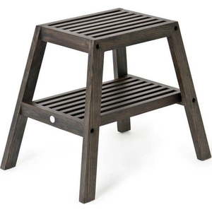 Černá stolička z dubového dřeva Wireworks Slatted Stool obraz
