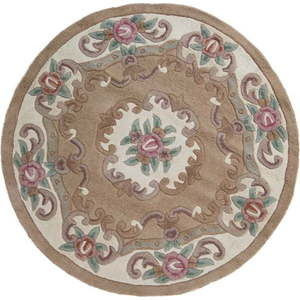 Béžový vlněný koberec Flair Rugs Aubusson, ⌀ 120 cm obraz