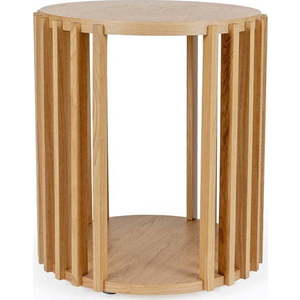 Odkládací stolek z dubového dřeva Woodman Drum, ø 53 cm obraz