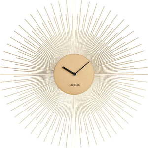 Nástěnné hodiny ve zlaté barvě Karlsson Peony, ø 45 cm obraz