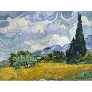 Reprodukce obrazu Vincent van Gogh - Wheat Field with Cypresses, 60 x 45 cm obraz