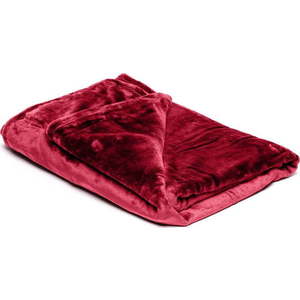 Vínově červená mikroplyšová deka My House, 150 x 200 cm obraz