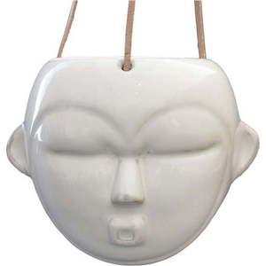 Bílý závěsný květináč PT LIVING Mask, výška 15, 2 cm obraz