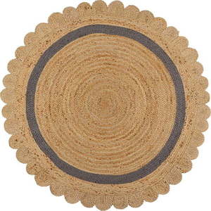 Jutový kulatý koberec v přírodní barvě ø 160 cm Grace – Flair Rugs obraz