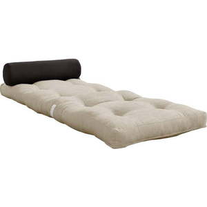 Šedobéžová futonová matrace 70x200 cm Wrap Linen Beige/Dark Grey – Karup Design obraz