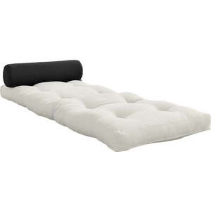 Bílošedá futonová matrace 70x200 cm Wrap Natural/Dark Grey – Karup Design obraz