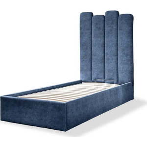 Modrá čalouněná jednolůžková postel s úložným prostorem s roštem 90x200 cm Dreamy Aurora – Miuform obraz