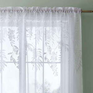 Bílá záclona 229x140 cm Wisteria Floral - Catherine Lansfield obraz