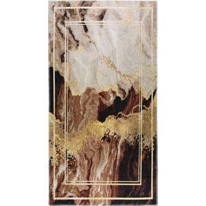 Hnědo-krémový pratelný koberec 50x80 cm – Vitaus obraz