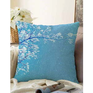 Modrý povlak na polštář s příměsí bavlny Minimalist Cushion Covers Winter Wonderland, 55 x 55 cm obraz