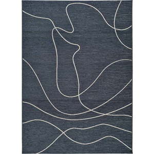 Tmavě modrý venkovní koberec s příměsí bavlny Universal Doodle, 130 x 190 cm obraz