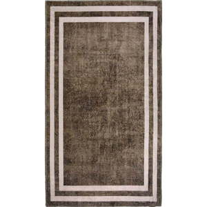Hnědý pratelný koberec běhoun 200x80 cm - Vitaus obraz