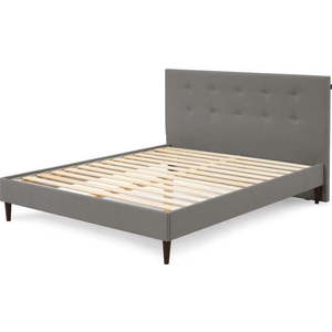 Antracitová čalouněná dvoulůžková postel s roštem 160x200 cm Rory – Bobochic Paris obraz