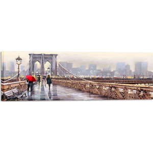 Obraz Styler Canvas Watercolor New York Bridge, 45 x 140 cm obraz