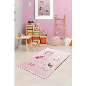 Růžový dětský protiskluzový koberec Conceptum Hypnose Best Friend, 100 x 160 cm obraz