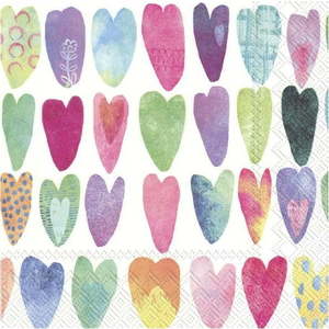 Papírové ubrousky v sadě 20 ks Rainbow Hearts - IHR obraz