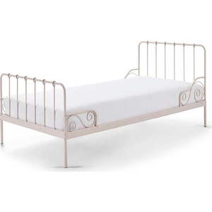 Růžová kovová dětská postel Vipack Alice, 90 x 200 cm obraz