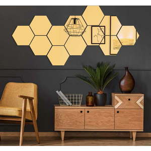 Sada samolepek na zeď 12 ks 17x20 cm Hexagons Gold – Ambiance obraz