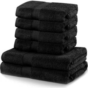Set 2 černých osušek a 4 ručníků DecoKing Marina obraz
