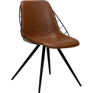 Hnědá jídelní židle z imitace kůže DAN-FORM Denmark Sway obraz