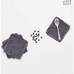 Tmavě šedé látkové podtácky v sadě 4 ks – Linen Tales obraz