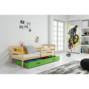BMS Dětská jednolůžková postel s úložným prostorem ERYK | borovice Barva: Borovice / zelená, Rozměr: 190 x 80 cm obraz