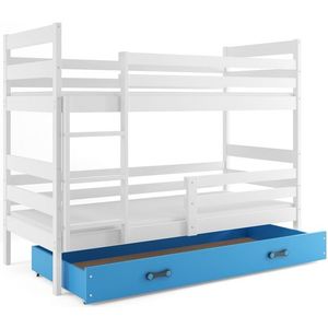 BMS Dětská patrová postel ERYK | bílá Barva: bílá / modrá, Rozměr: 190 x 80 cm obraz
