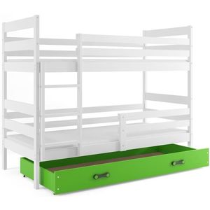 BMS Dětská patrová postel ERYK | bílá Barva: bílá / zelená, Rozměr: 200 x 90 cm obraz