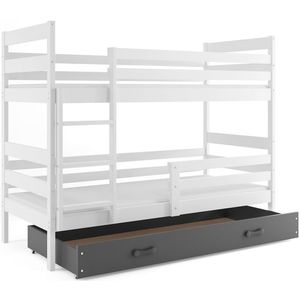 BMS Dětská patrová postel ERYK | bílá Barva: bílá / šedá, Rozměr: 200 x 90 cm obraz