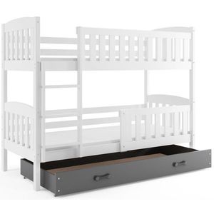 BMS Dětská patrová postel KUBUŠ | bílá Barva: bílá / šedá, Rozměr: 190 x 80 cm obraz