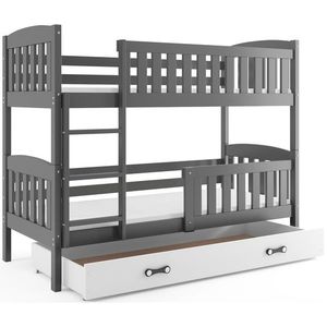 Dětská postel KUBUS s úložným prostorem 90x200 cm - bílá Šedá obraz