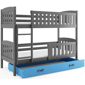 Dětská patrová postel KUBUS s úložným prostorem 90x200 cm - bílá Modrá obraz