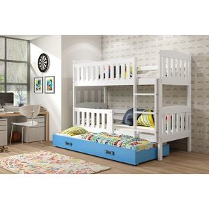 BMS Dětská patrová postel KUBUŠ 3 s přistýlkou | bílá Barva: bílá / modrá, Rozměr: 190 x 80 cm obraz