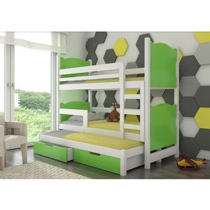ArtAdrk Dětská patrová postel LETICIA Barva: bílá / zelená obraz