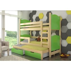 ArtAdrk Dětská patrová postel LETICIA Barva: Borovice/zelená obraz