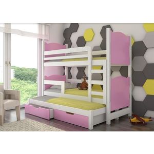 ArtAdrk Dětská patrová postel LETICIA Barva: bílá / růžová obraz