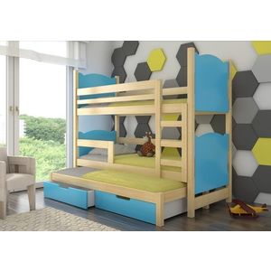 ArtAdrk Dětská patrová postel LETICIA Barva: Borovice / modrá obraz