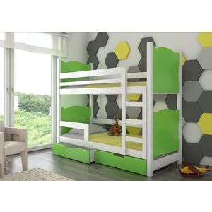 ArtAdrk Dětská patrová postel MARABA Barva: bílá / zelená obraz