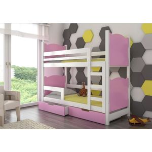 ArtAdrk Dětská patrová postel MARABA Barva: bílá / růžová obraz