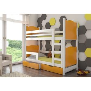 ArtAdrk Dětská patrová postel MARABA Barva: Bílá / oranžová obraz
