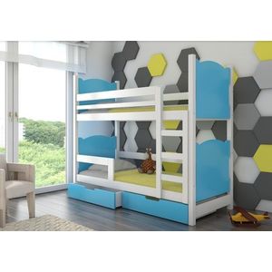 ArtAdrk Dětská patrová postel MARABA Barva: bílá / modrá obraz