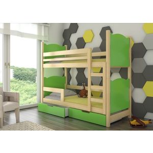 ArtAdrk Dětská patrová postel MARABA Barva: Borovice / zelená obraz