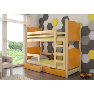 ArtAdrk Dětská patrová postel MARABA Barva: borovice / oranžová obraz