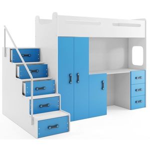 BMS Dětská patrová postel se stolkem MAX 4 Barva: Modrá obraz