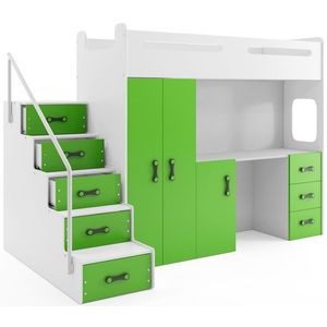 BMS Dětská patrová postel se stolkem MAX 4 Barva: Zelená obraz