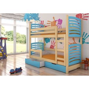 ArtAdrk Dětská patrová postel OSUNA Barva: Borovice / modrá obraz