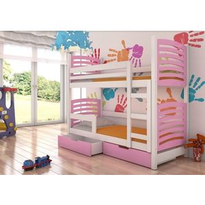 ArtAdrk Dětská patrová postel OSUNA Barva: bílá / růžová obraz