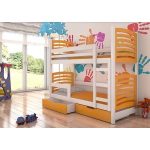 ArtAdrk Dětská patrová postel OSUNA Barva: Bílá / oranžová obraz